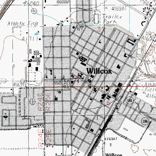 Topographic Map of Church of Christ, AZ