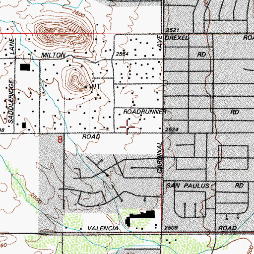 Topographic Map of Church of Christ of Mission Valley, AZ