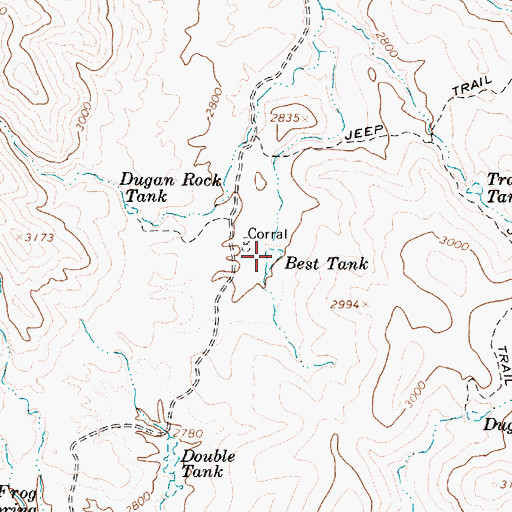 Topographic Map of Best Tank, AZ