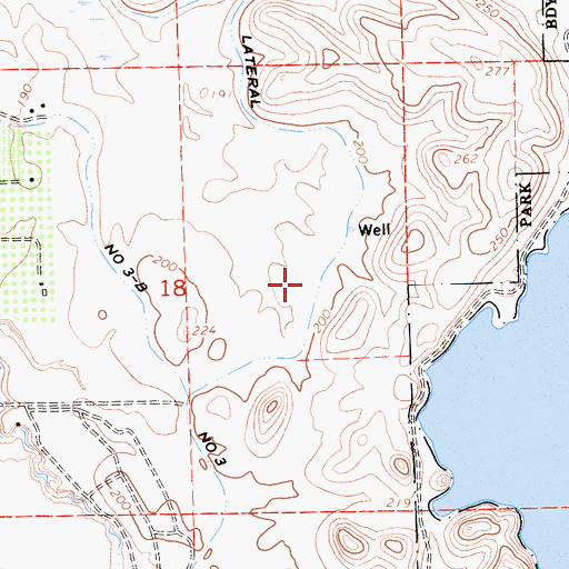 Topographic Map of Lateral Number Three, CA