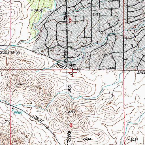 Topographic Map of Church of the Painted Hills, AZ