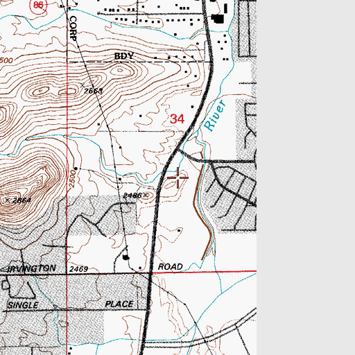 Topographic Map of Columbia Street Baptist Church, AZ