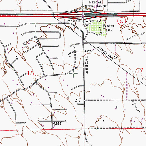 Topographic Map of Community Bible Church, AZ