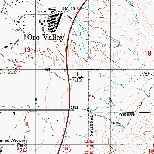 Topographic Map of Cross Community Church, AZ