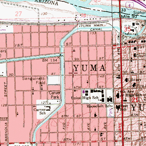 Topographic Map of Elohim Baptist Church, AZ
