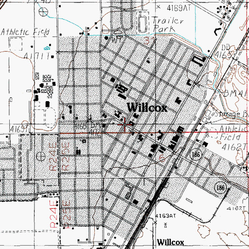 Topographic Map of First Baptist Church, AZ