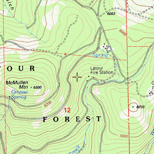 Topographic Map of Latour Fire Station, CA