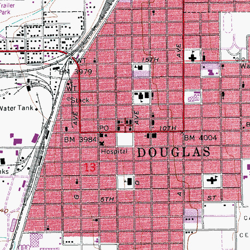 Topographic Map of First Presbyterian Church, AZ