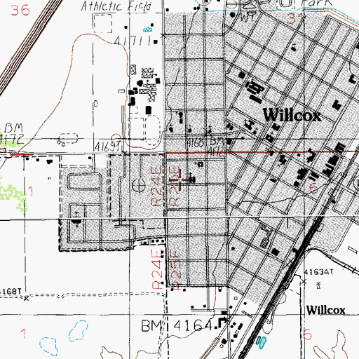 Topographic Map of First Southern Baptist Church, AZ
