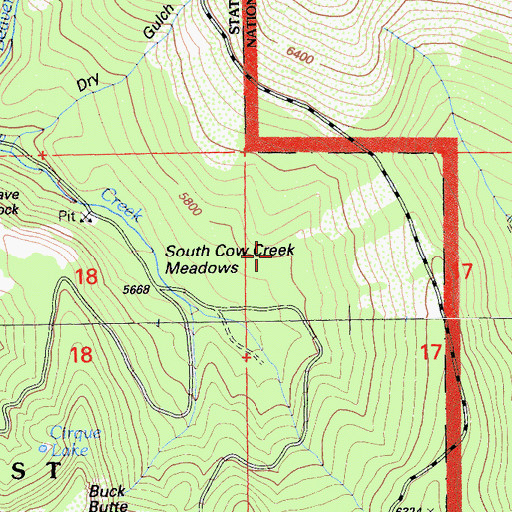 Topographic Map of Latour Trail, CA