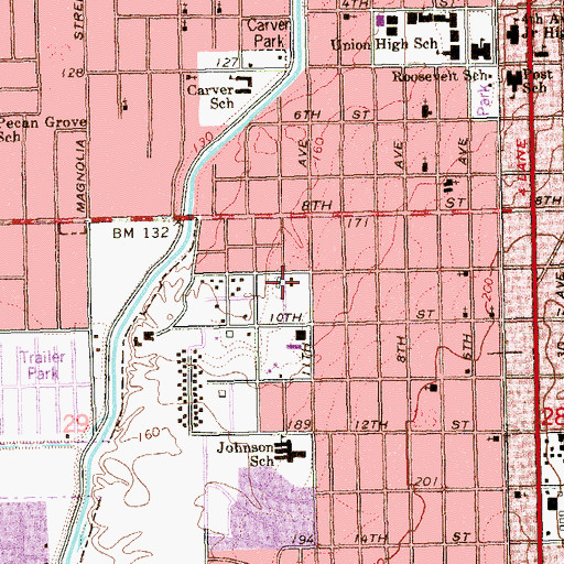 Topographic Map of Iglesia Bautista Conservadora, AZ