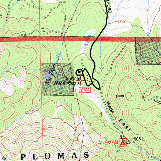 Topographic Map of Laufman Ranger Station, CA