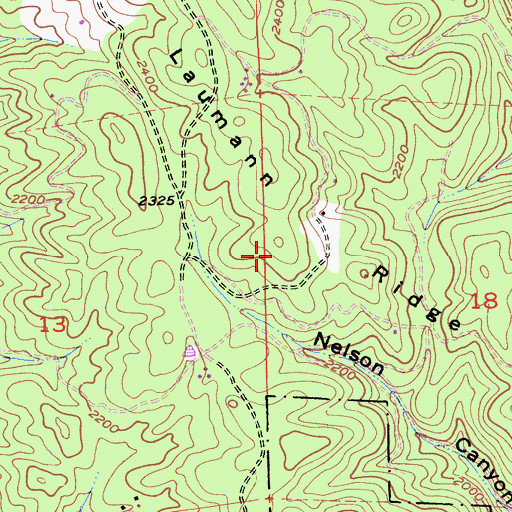 Topographic Map of Laumann Ridge, CA