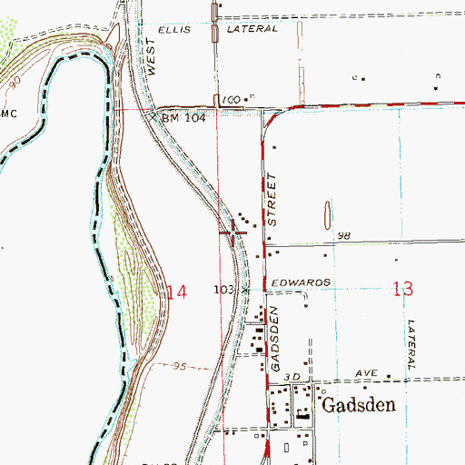 Topographic Map of Kingdom Hall of Jehovahs Witnesses Spanish Congregation, AZ