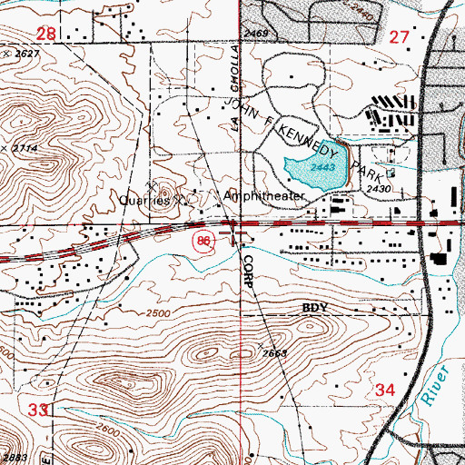 Topographic Map of Mission Park Baptist Church, AZ