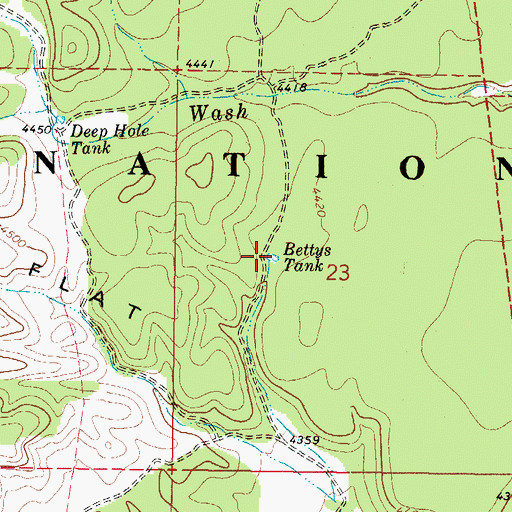 Topographic Map of Bettys Tank, AZ