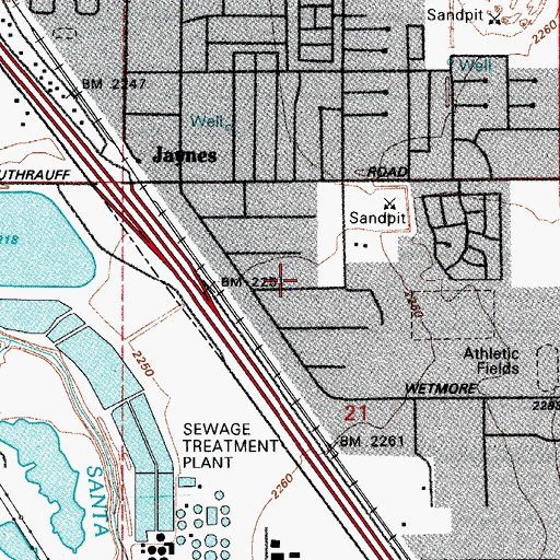 Topographic Map of Northside Fellowship Church, AZ