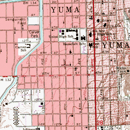 Topographic Map of Rock Church, AZ