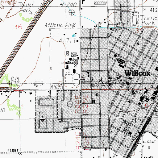 Topographic Map of Trinity Lutheran Church, AZ