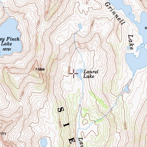 Topographic Map of Laurel Lake, CA