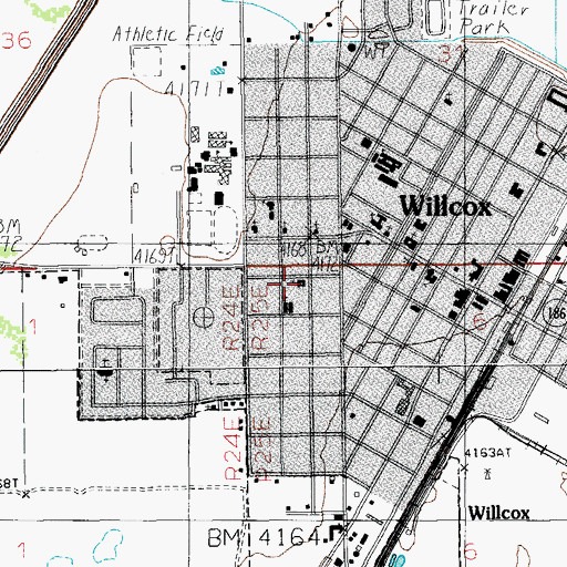 Topographic Map of Victory Baptist Church, AZ