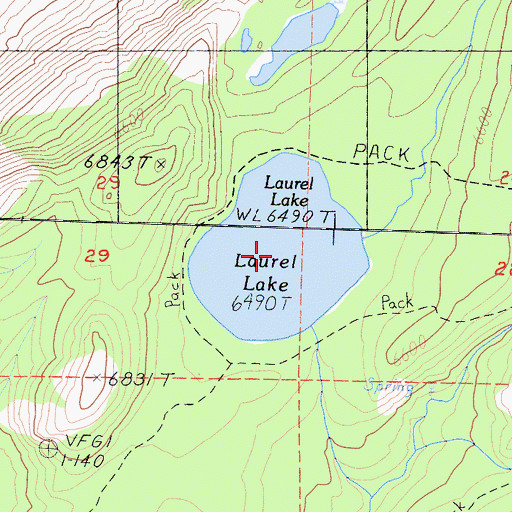 Topographic Map of Laurel Lake, CA