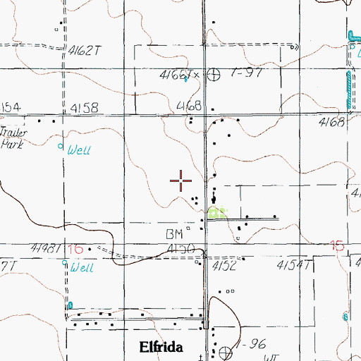 Topographic Map of Elfrida Library, AZ