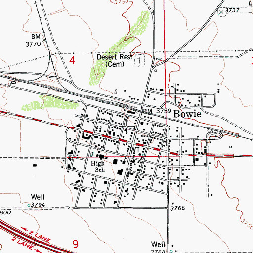 Topographic Map of Jimmie Libhart Library, AZ