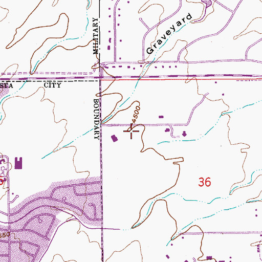 Topographic Map of Sierra Vista Public Library, AZ