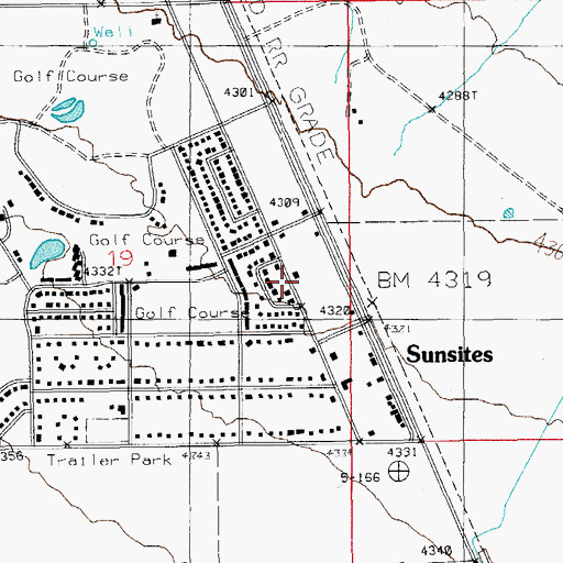 Topographic Map of Sunsites Community Library, AZ