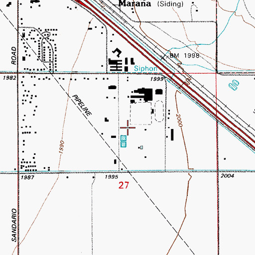 Topographic Map of Pima County Public Library Geasa Marana Branch, AZ