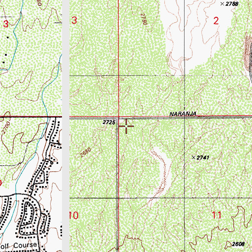 Topographic Map of Oro Valley Public Library, AZ