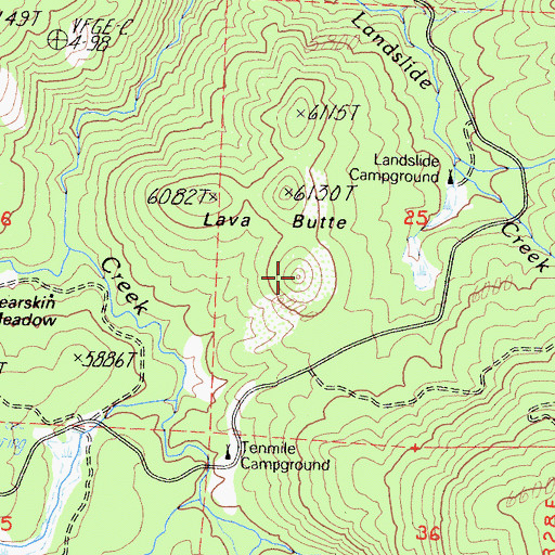 Topographic Map of Lava Butte, CA