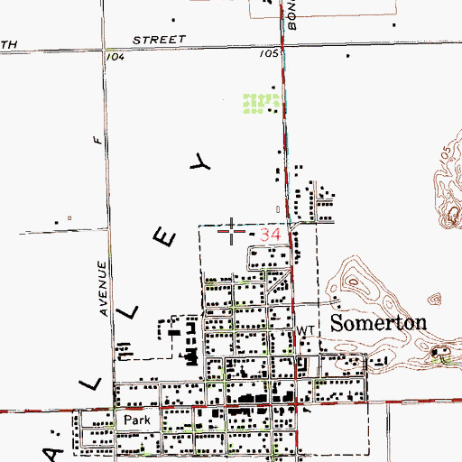 Topographic Map of Somerton Library, AZ