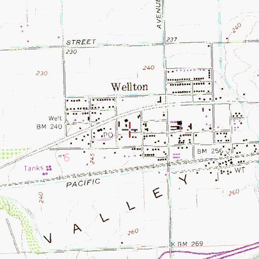 Topographic Map of Wellton Library, AZ