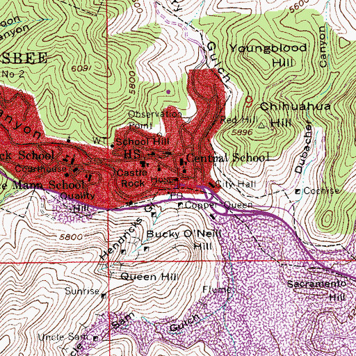 Topographic Map of Bisbee Mining and Historical Museum, AZ