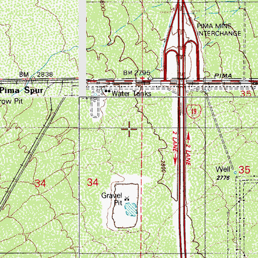 Topographic Map of Asarco Mineral Discovery Center, AZ
