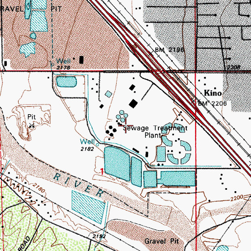 Topographic Map of Pima County Wastewater Management Ina Road Water Pollution Control Facility, AZ