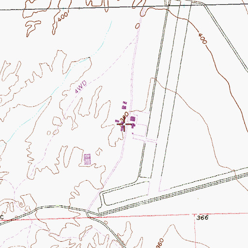 Topographic Map of Laguna Army Airfield (Yuma Proving Ground), AZ