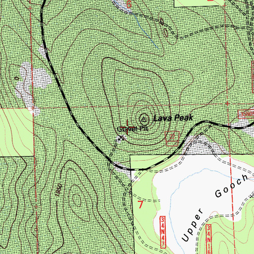 Topographic Map of Lava Peak, CA