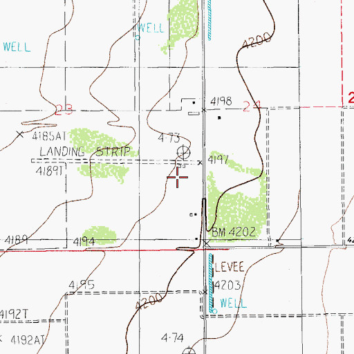 Topographic Map of Leroy Airport, AZ