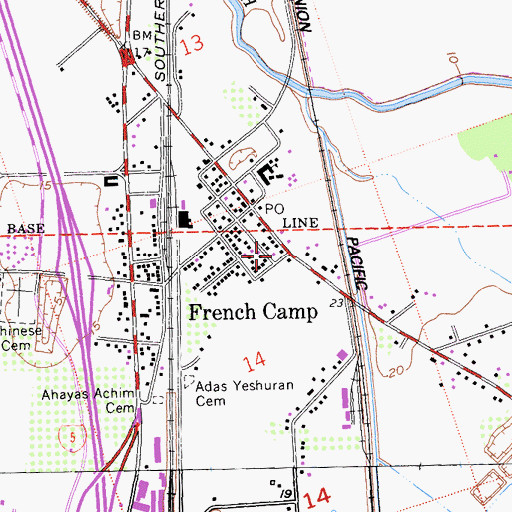 Topographic Map of French Camp McKinley Rural Fire Protection District, CA