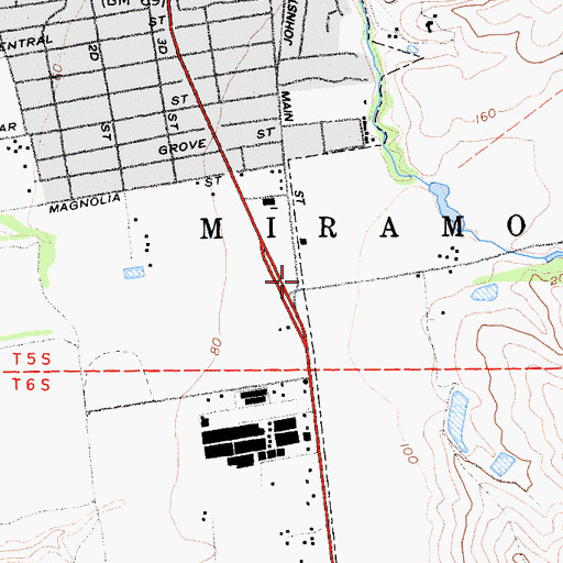 Topographic Map of Department of Forestry and Fire Protection Station 40 Coast Side Fire Protection District, CA