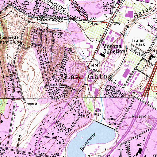 Topographic Map of Santa Clara County Fire Department Winchester Station, CA