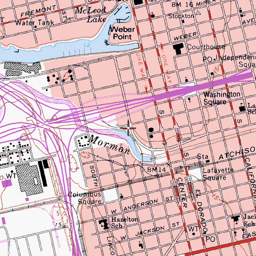 Topographic Map of Stockton Fire Department Training Division, CA