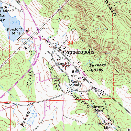 Topographic Map of Copperopolis Fire Protection District Station 1 Headquarters, CA