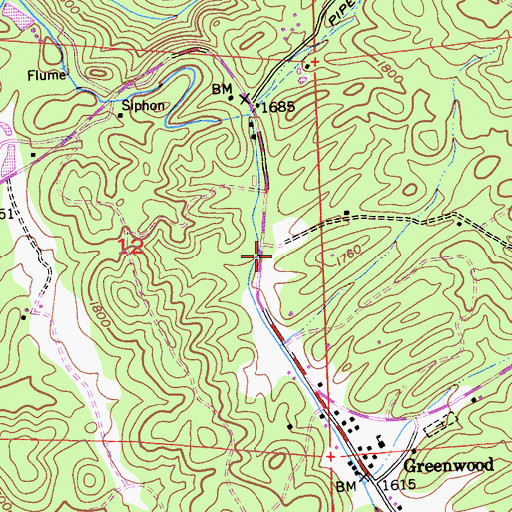 Topographic Map of Garden Valley Fire Protection District Station 53, CA