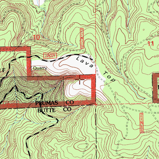 Topographic Map of Lava Top, CA
