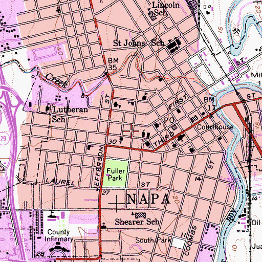 Topographic Map of Napa Fire Administration, CA