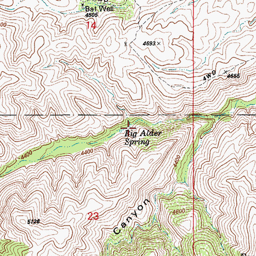 Topographic Map of Big Alder Spring, AZ